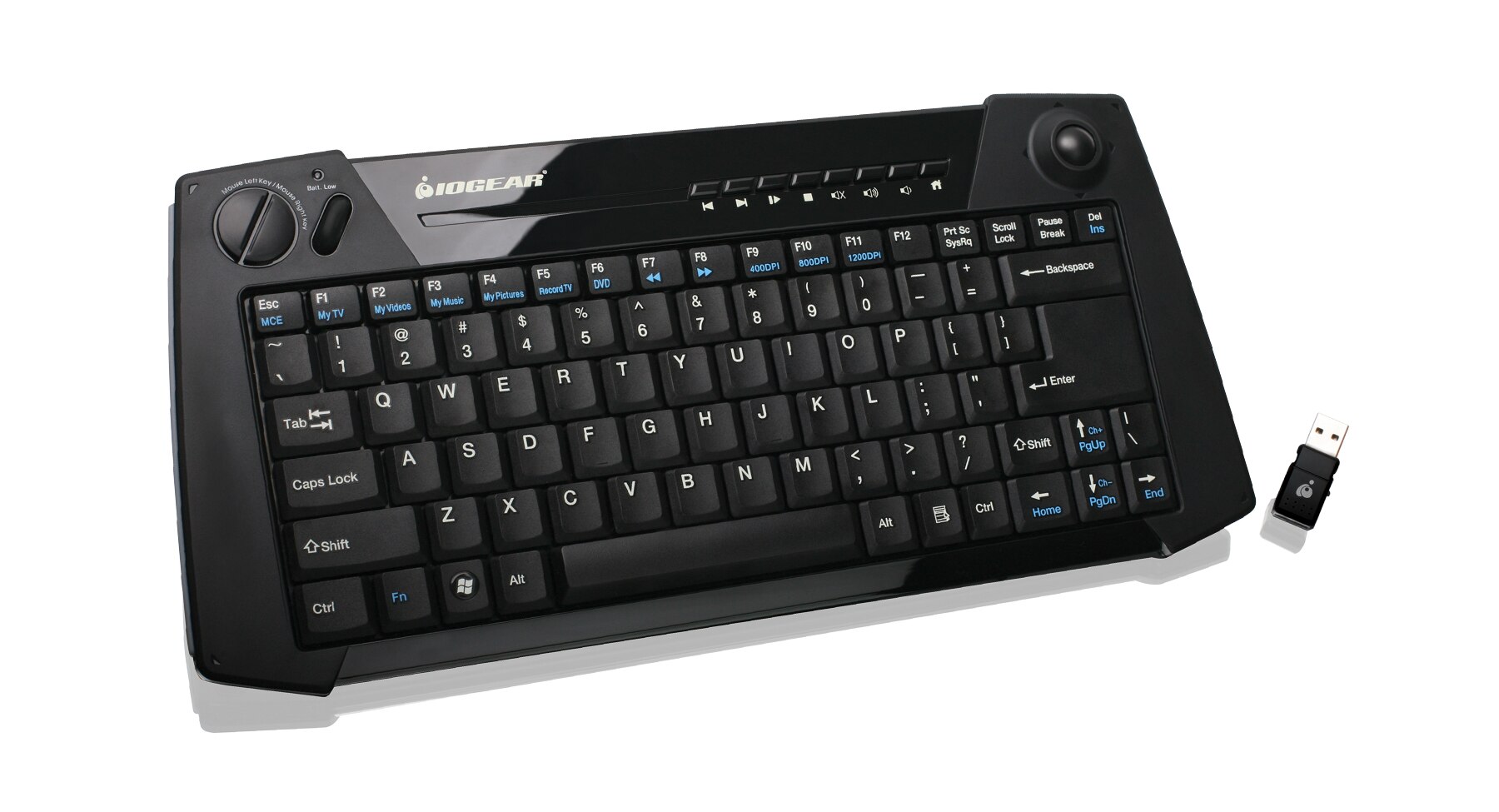 IOGEAR 2.4GHz Multimedia Keyboard with Laser Trackball and Scroll Wheel