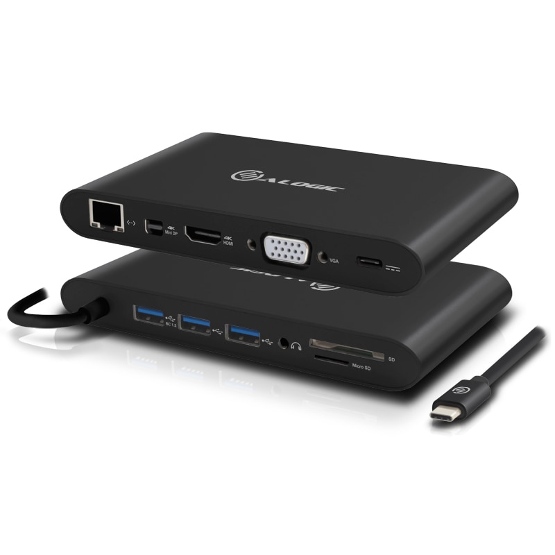 ALOGIC USB-C SUPER Dock-HDMI VGA Mini DisplayPort Card Reader USB3.0 hub Gigabit & Power Delivery